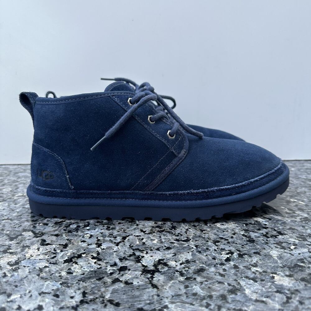 UGG Neumel Black Suede Shearling Lace Up Chukka Boots Men Size 10